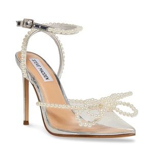 Steve Madden VIABLE pearl clear heels Size 8